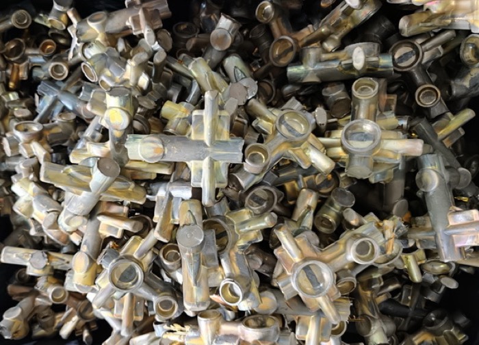 High-density forged brass components after forming