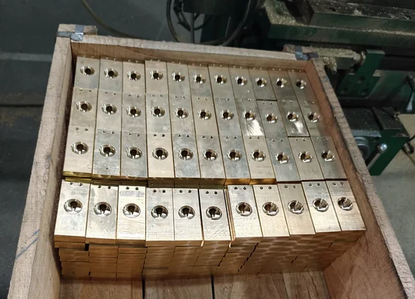 CNC-machined brass valve body