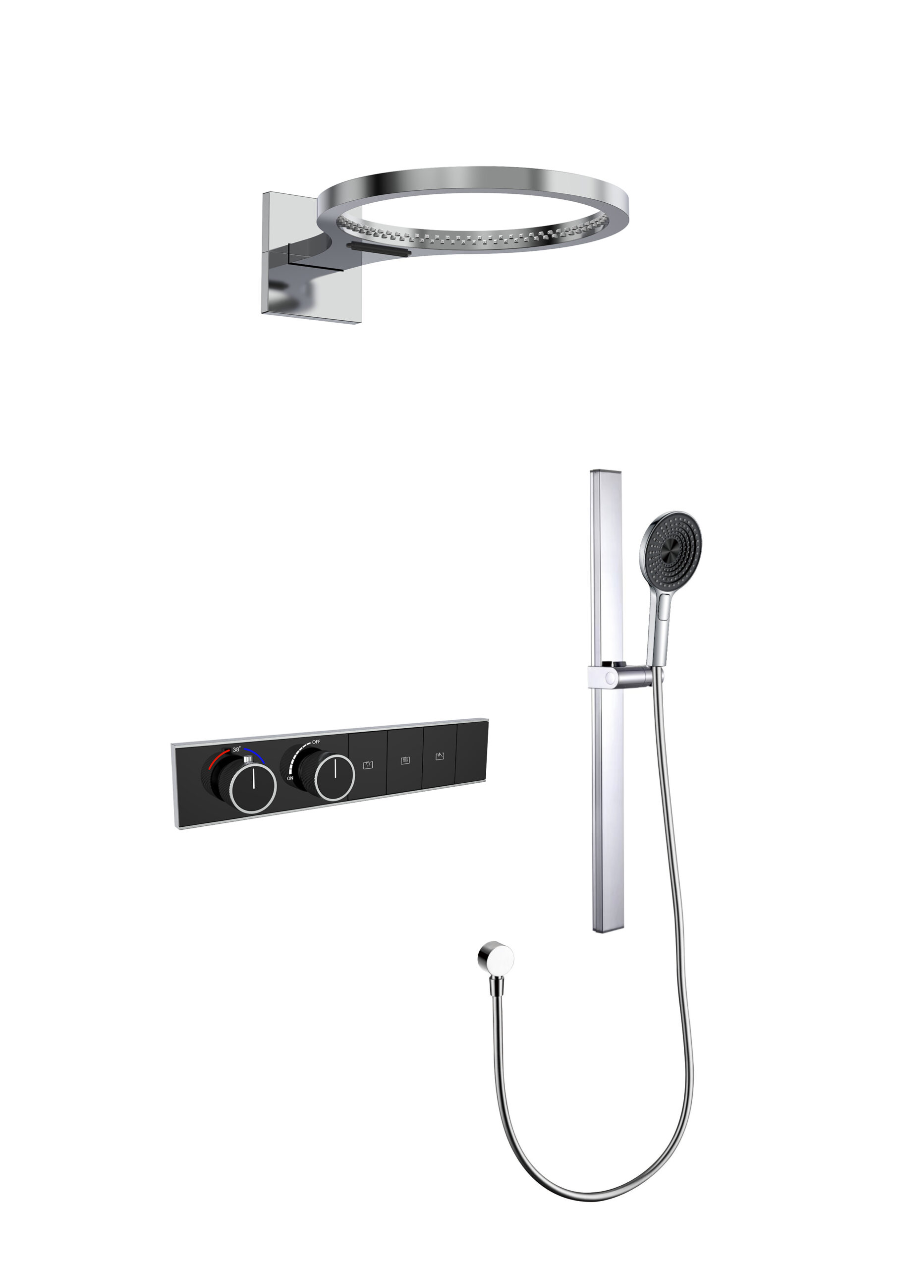 8A8036CP009 concealed shower system in polished chrome