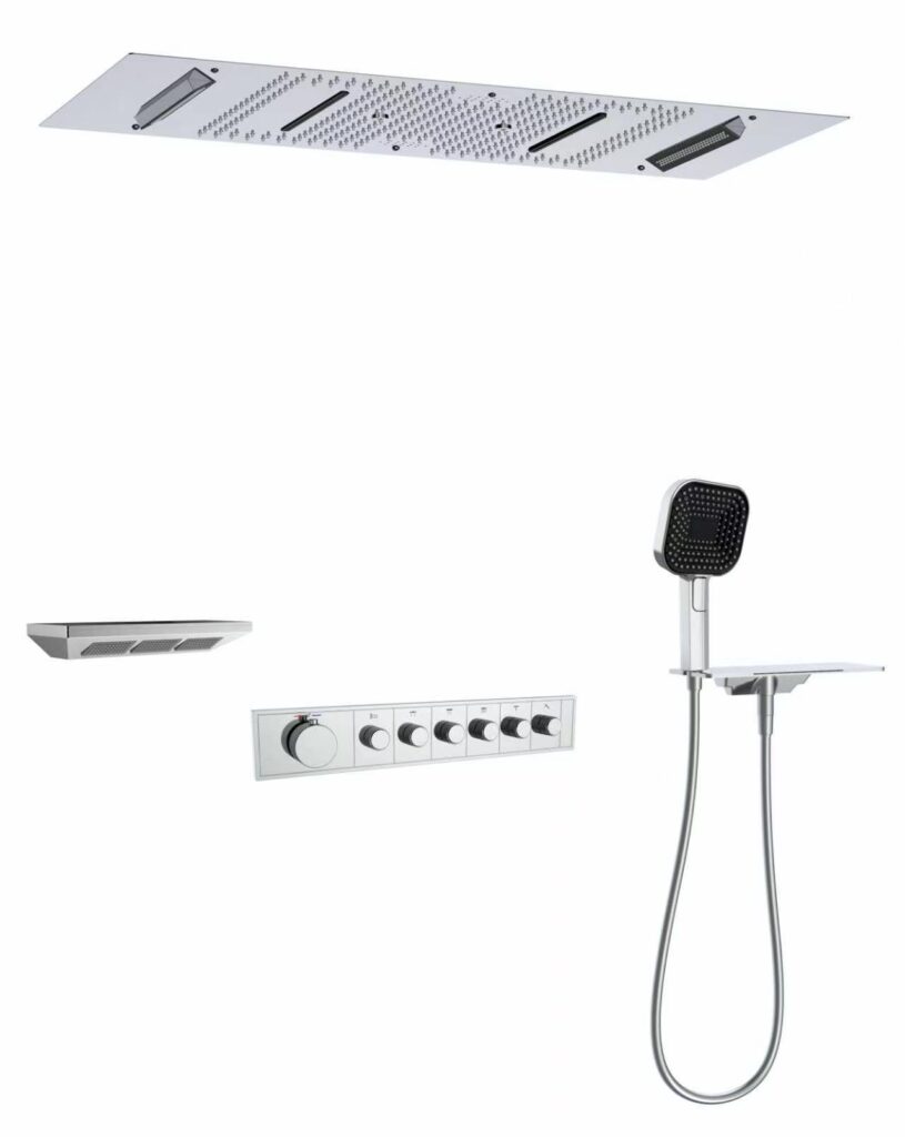 Silver rainfall shower system